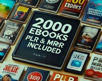 2,000 eBooks Mega Bundle ++ Plr Mrr, Resellable Ebooks, Plr Ebooks Passive Income, Financial Ebooks, Best Seller eBooks, eBooks Self Love