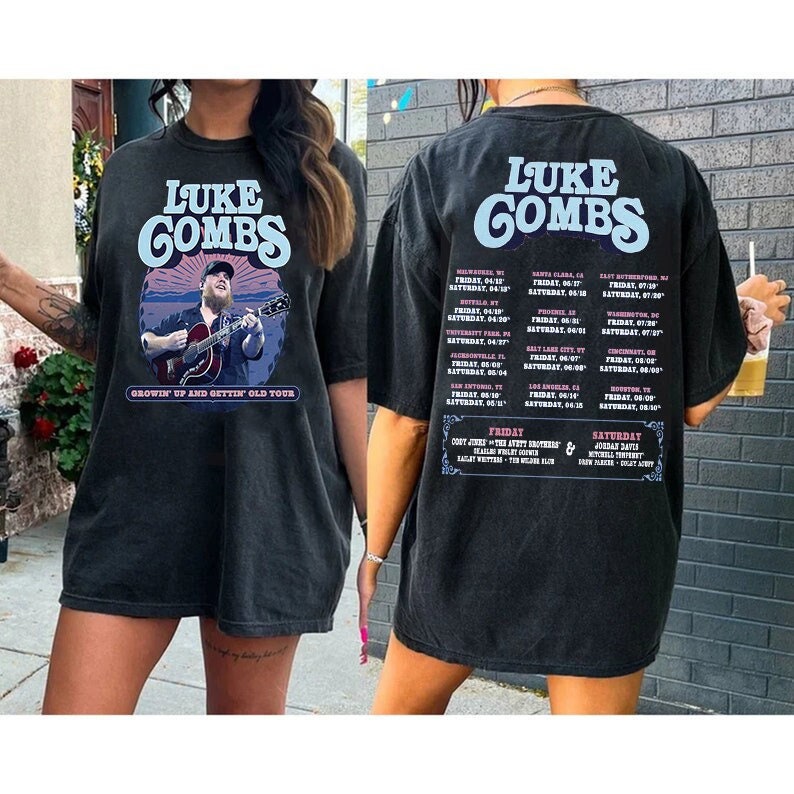 Luke Combs Growing up and Getting Old 2024 Tour T-shirt Luke - Etsy
