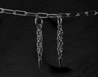 Boucles d’oreilles mailles et perles spikes