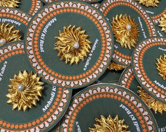 Golden Gota Patti Rings: Indian Wedding Favors