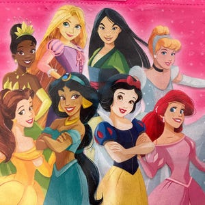 Disney Princess Reusable Tote Bag for Shopping Library Beach Gym Grocery Gift and more Snow White Ariel Tiana Belle Cinderella Mulan image 3