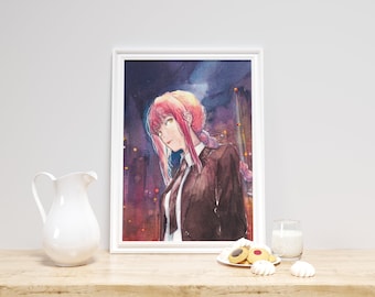 Anime Poster - Makima, Watercolor, Wall Art, Home Decor