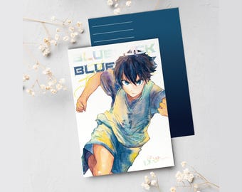 Postal Anime Acuarela - BLUE LOCK (Isagi Yoichi)