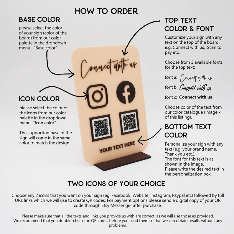 QR Code Sign 2 Icons I Eco-friendly Social Media Sign I Business ...
