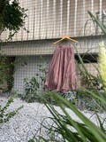 Women's Boho Cotton Maxi Skirt - The Ultimate Flowy Pleated Full/Ankle Length Plus Size Circle Skirt in Dark & Cinnamon Pink for Summer product logo