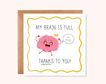 Quirky Personalised Thank You Teacher Card  from Child | End of Term Gift | Handmade UK