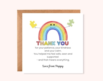 Personalised SEN Teacher Thank You Card UK, Custom Special Educational Needs Staff Card, End of Term Gratitude Keepsake, Teaching Assistant