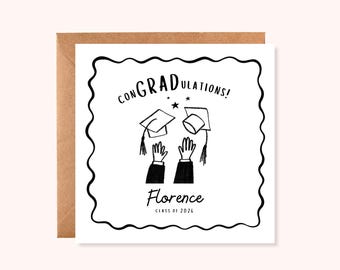 Quirky Personalised "Congradulations" Card, Graduation Card 2026, Congratulation Grad Card, Uni Grad Gift, Handmade UK