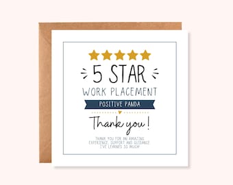 Personalised Work Experience Thank You Gift | 5 Star Work Experience Supervisor Print | Mentor Appreciation Gift | Placement Thank You