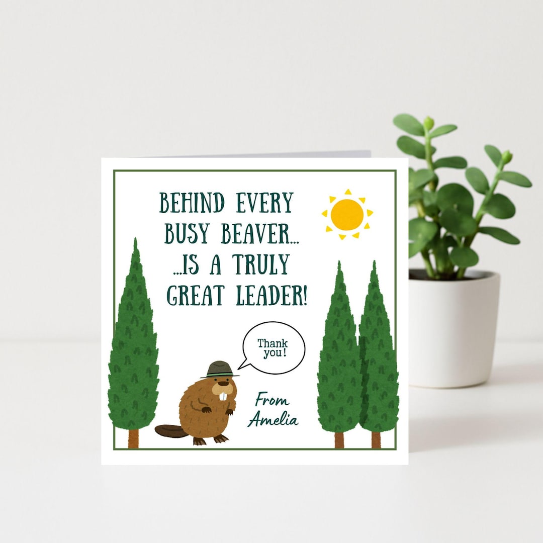 Beaver Scouts Leader Thank You Card - Personalised - End of Term - Etsy