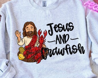 JESUS AND CRAWFISH png, Mardi Gras png, Mardi Gras digital, Mardi Gras Jesus png, Fat Tuesday png, black and white font