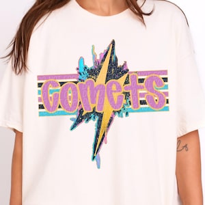 COMETS png, Comets digital for sublimation & dtf, Comets school spirit png, school spirit png, retro Comets png, Comets bolt png