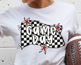 GAME DAY png, Game Day digital for sublimation & dtf, checker game day png, Sports mom png, stars game day png, orange game day png