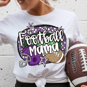 FOOTBALL MAMA png, football season, game day png, football Mom png, football digital for sublimation & dtf, football game day purple png