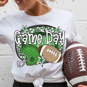 GAME DAY FOOTBALL png, football season, game day png, football Mom png, football digital for sublimation & dtf, football game day green png