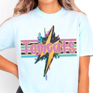 TOMCATS png, Tomcats digital for sublimation & dtf, Tomcats school spirit png, school spirit png, retro Tomcats png, Tomcats bolt png