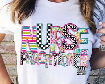 NURSE PRACTITIONER png, Faux Embroidery digital, digital for sublimation and dtf, nurse png, nurse practitioner digital, np png