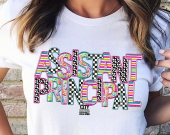 ASSISTANT PRINCIPAL png, Faux Embroidery digital, digital for sublimation and dtf, assistant principal life png, assistant principal digital
