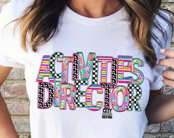 Activities Director PNG: Faux Embroidery Sublimation Design (Digital Download)