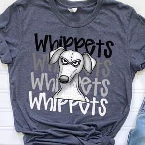 WHIPPETS School Spirit digital for sublimation & dtf png, whippets game day png, whippets png, whippets monochromatic png