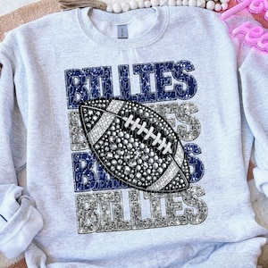 BILLIES FOOTBALL glitter strass finto ricamo digitale per sublimazione e dtf png, strass football billies png, billies png
