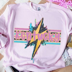 KENTUCKY digital for sublimation and dtf, Kentucky png, retro state png, state png, Kentucky graphic, Kentucky bolt png, boho Kentucky png