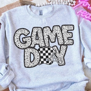 FOOTBALL GAME DAY faux embroidery digital for sublimation & dtf, football season png, football game day png, Football Mom png, football png