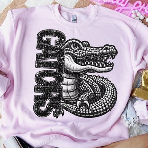 GATORS png, rhinestone glitter faux embroidery gators png, rhinestone mascot, digital for sublimation & dtf, rhinestone school spirit