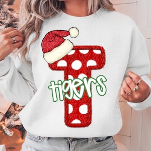 TIGERS CHRISTMAS School Spirit digitale per sublimazione e dtf png, Christmas school spirit png, Tigers school spirit png, Tigers png