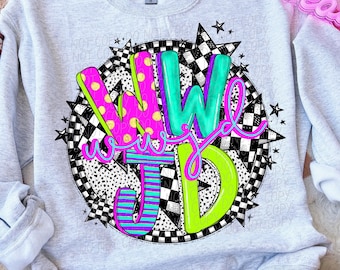 WWJD png, neon checker What Would Jesus Do png, WWJD digital for sublimation and dtf, live like Jesus png, kindness png