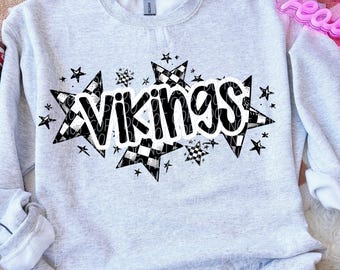 VIKINGS png, Vikings School Spirit digital for sublimation & dtf, Vikings stars png, stars school spirit png, Vikings mascot png
