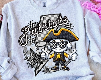PATRIOTS school spirit digital for sublimation & dtf png, Patriots school spirit png, retro Patriots png, Patriots game day