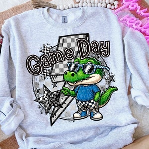 GATORS GAME DAY digital for sublimation & dtf png, gators school spirit png, retro gators png, checker school spirit, gators game day