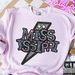 MISSISSIPPI png, faux embroidery png, Mississippi rhinestone png, digital for sublimation and dtf, rhinestone png, Mississippi jeweled