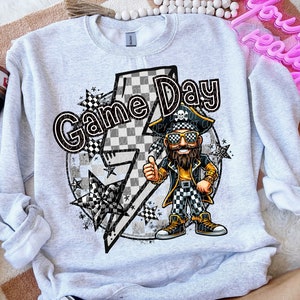 PIRATES GAME DAY digital for sublimation & dtf png, Pirates school spirit png, retro Pirates png, Pirates game day