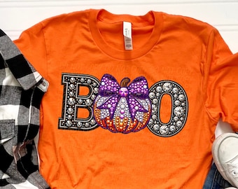 BOO png, Rhinestone Boo png, Halloween digital for sublimation and dtf, Halloween png, cute Halloween png, rhinestone Halloween png, pumpkin