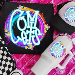 COMETS png, Comets digital for sublimation & dtf, bright school spirit png, Comets school spirit png, 80&#39;s Comets png, Comets mascot png