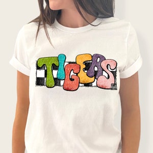 TIGERS png, retro tigers png, digital for sublimation and dtf, school spirit png, retro school spirit png