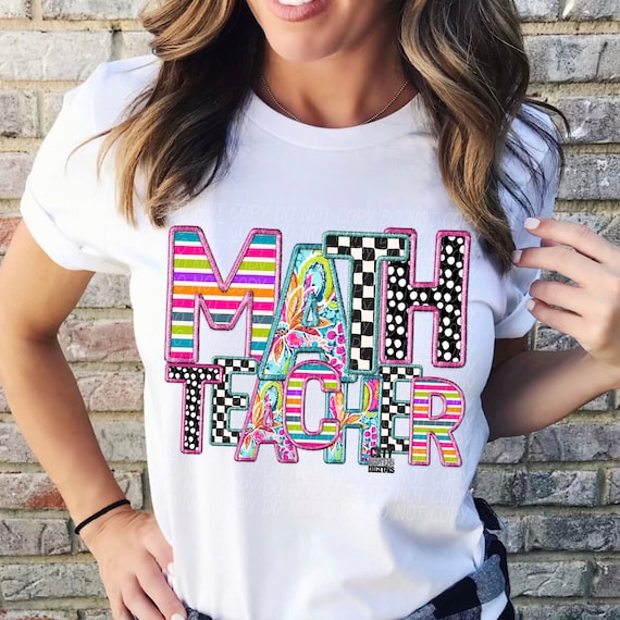 MATH TEACHER png, Faux Embroidery, digital for sublimation and dtf, teacher life png, math teacher digital, math png