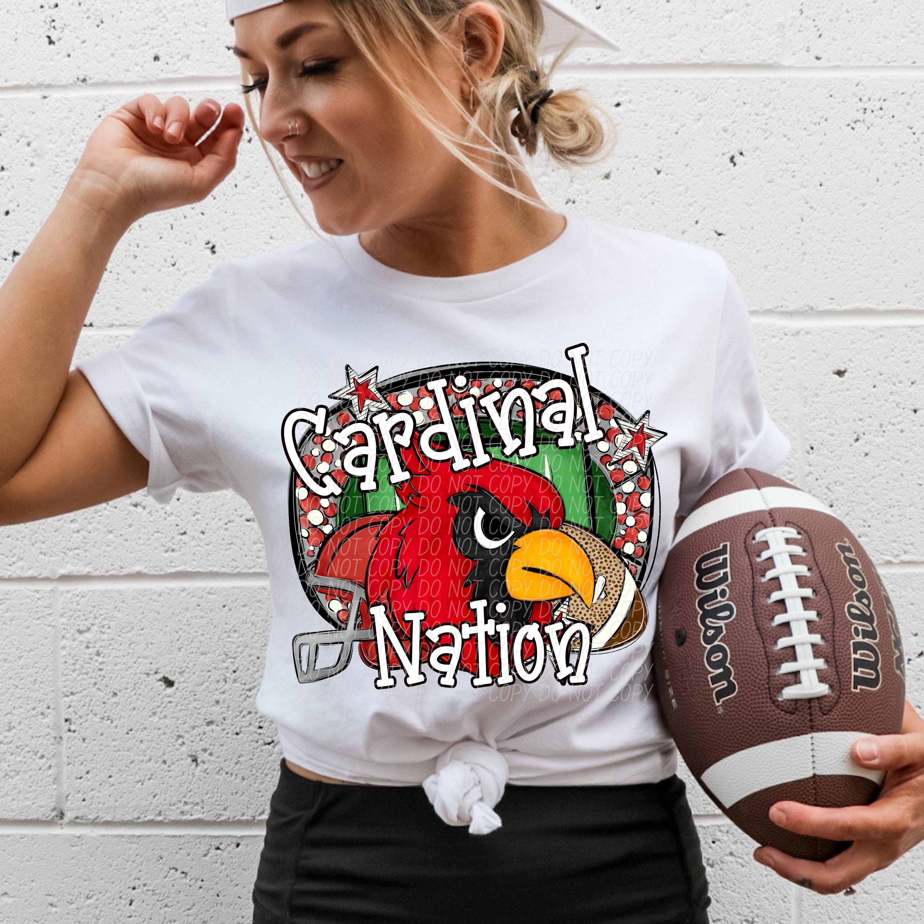 Cardinals Football PNG Descarga digital para sublimación y DTF – Diseño de día de partido Cardinal Nation