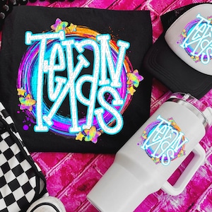 TEXANS png, Texans digital for sublimation & dtf, bright school spirit png, Texans school spirit png, neon Texans png, Texans mascot png