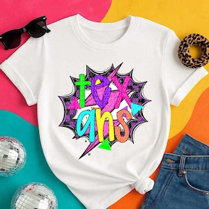 TEXANS png, Texans digital for sublimation & dtf, bright school spirit png, Texans school spirit png, 80&#39;s Texans png, Texans mascot png