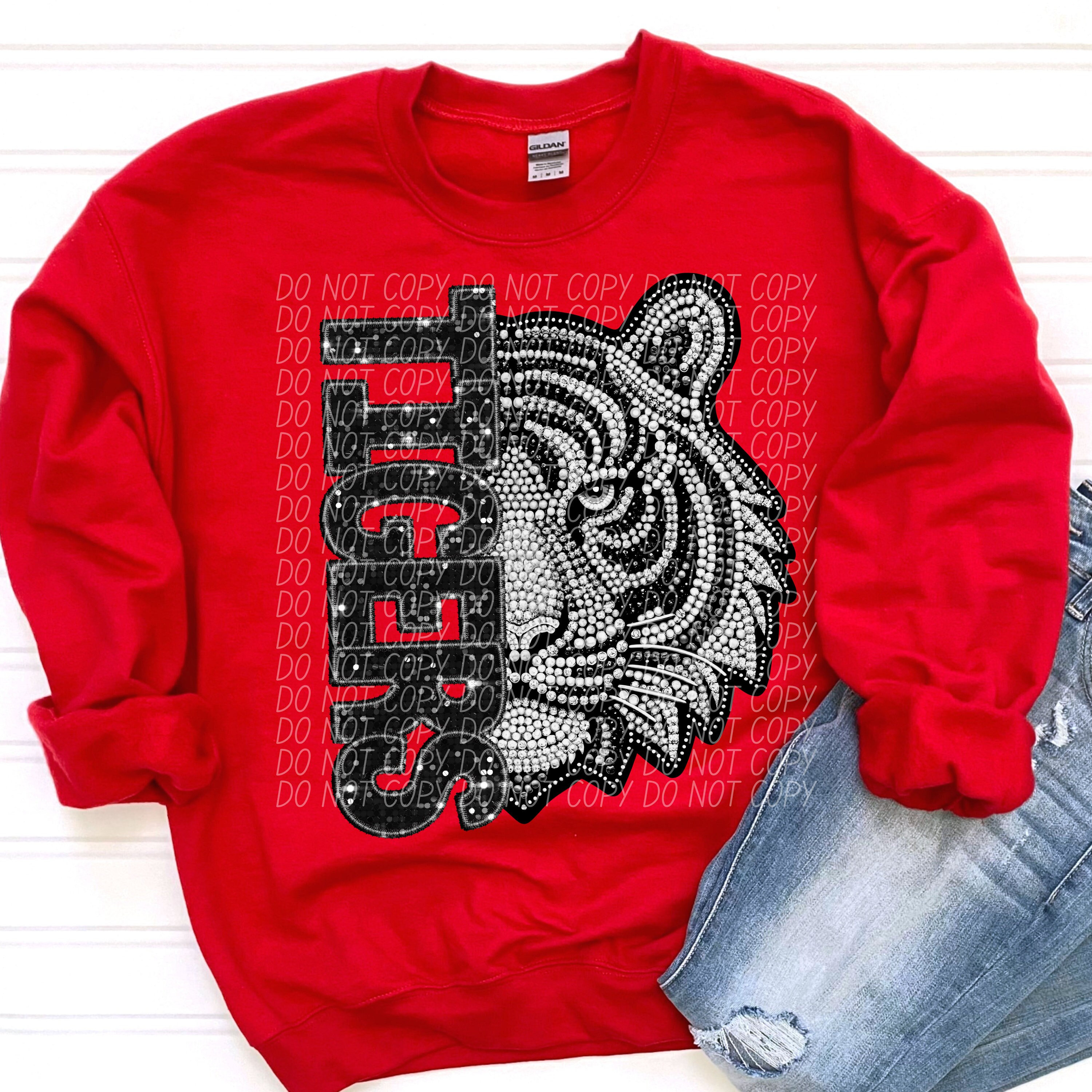 Tigers Rhinestone Design TIGERS Png, Rhinestone Faux Embroidery Tigers Png, Rhinestone Mascot ...