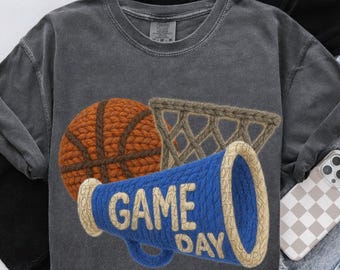 GAME DAY BASKETBALL png, faux yarn basketball png, basketball season, yarn game day png, basketball Mom, crochet basketball png