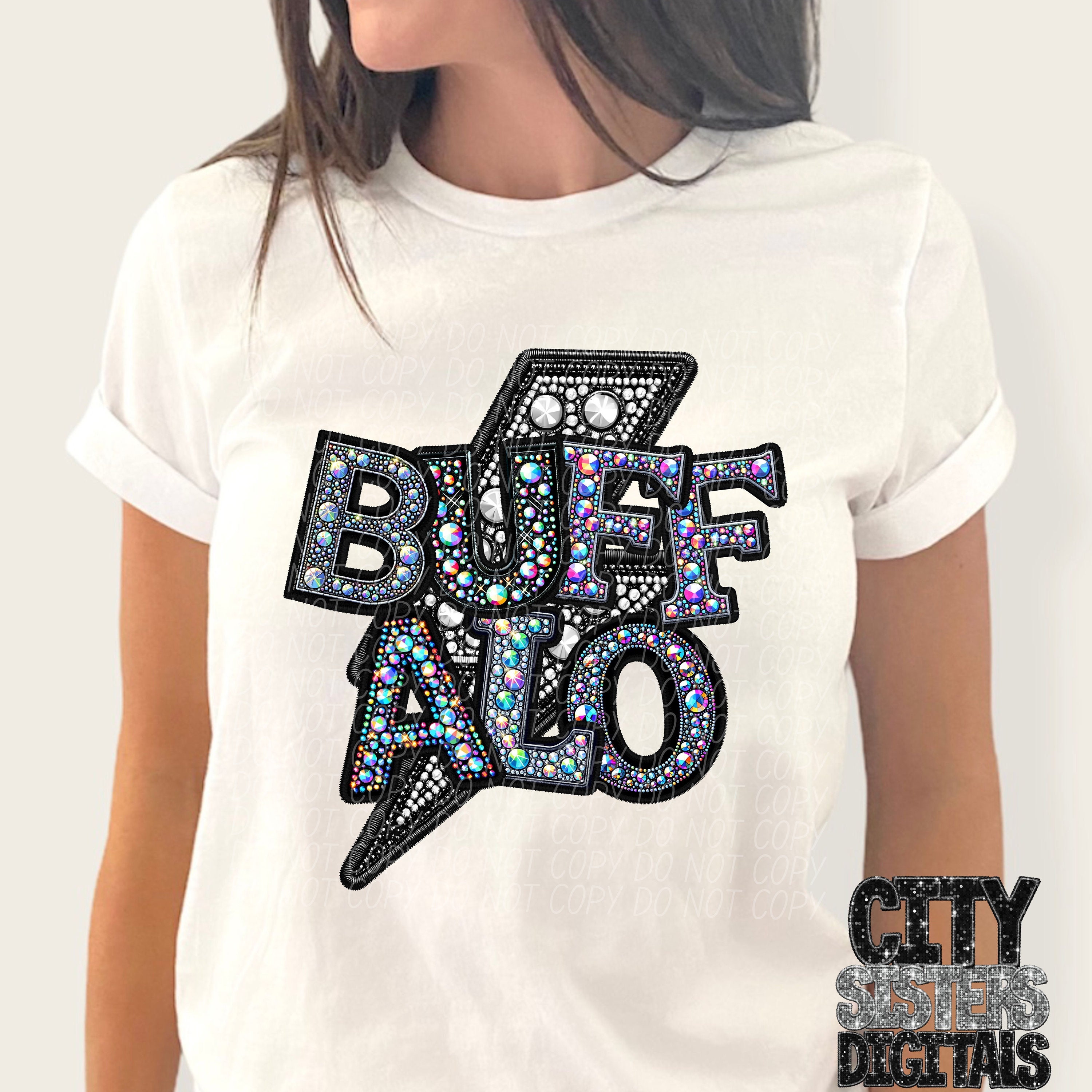 BUFFALO Png, Rhinestone Faux Embroidery Buffalo Png, Rhinestone Mascot ...