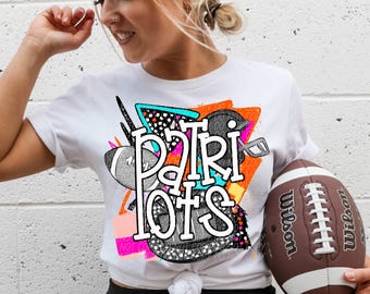 PATRIOTS FOOTBALL png, Patriots football digital for sublimation & dtf, Patriots png, Patriots Game Day png, football mom png, Go Patriots