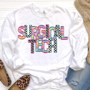 SURGICAL TECH png, Surgical Tech Faux Embroidery digital for sublimation and dtf, surgical nurse png, surgical tech digital, nurse png