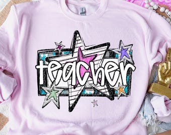 TEACHER png, teacher digital for sublimation and dtf, teacher life png, teacher digital, teacher stars png, career png