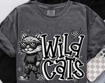 Wildcats Mascot PNG: School Spirit Sublimation Design (Digital Download)