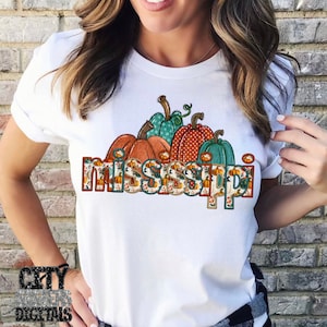 MISSISSIPPI png, faux embroidery, Mississippi fall png, digital for sublimation & dtf, fall png, Mississippi faux embroidery